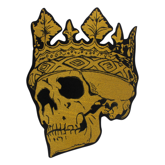 Gold Crown Skull Patches Embroidery Applique Fabric Patches Iron